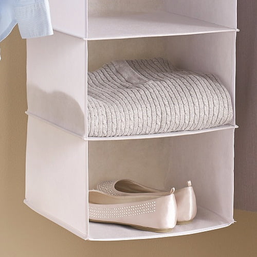 Mainstays 6 Shelf Non Woven Hanging Closet Organizer, Arctic White, Adult  and Child 