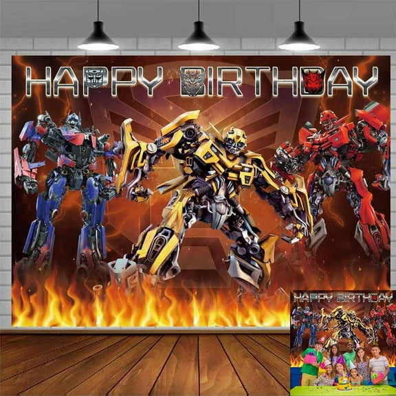 Transformers Backdrop Banner Party Supplies Post Birthday Decorations Background for Photography Taspestry