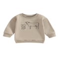 thumbnail image 1 of POINTERTECK Sweat à Manches Longues Western Garçon avec Imprimé Bétail pour l'Automne, 1 of 9