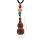 thumbnail image 2 of Boho Necklaces for Women Long Gourd Pendant Wooden Vintage Statement Necklace, 2 of 4
