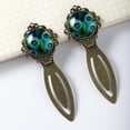 thumbnail image 3 of Peacock feathers Vintage Copper-Colored Lace Bookmarks: Stainless Steel Book Accessories for Readers and Book Lovers - Set of 2 Book Markers, 3 of 5