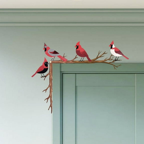 Handmadetneonsign Cardinal Bird Door Corner Sign, Bird Metal Door Topper, House Wall Decor 52995
