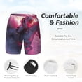 thumbnail image 3 of Fuzoiu Astronaut Riding Fiery Horse Print Men's Swim Shorts,Quick-Dry Double-Layer Swim Trunks,Board Trunks,Beach Shorts Swimwear Bathing Suits-Large, 3 of 6