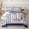 thumbnail image 2 of Erosebridal Cartoon Baseball Graffiti Quilt King for Boys Men, Sport Quote Print King Coverlet Set, 3 Pieces, 2 of 7