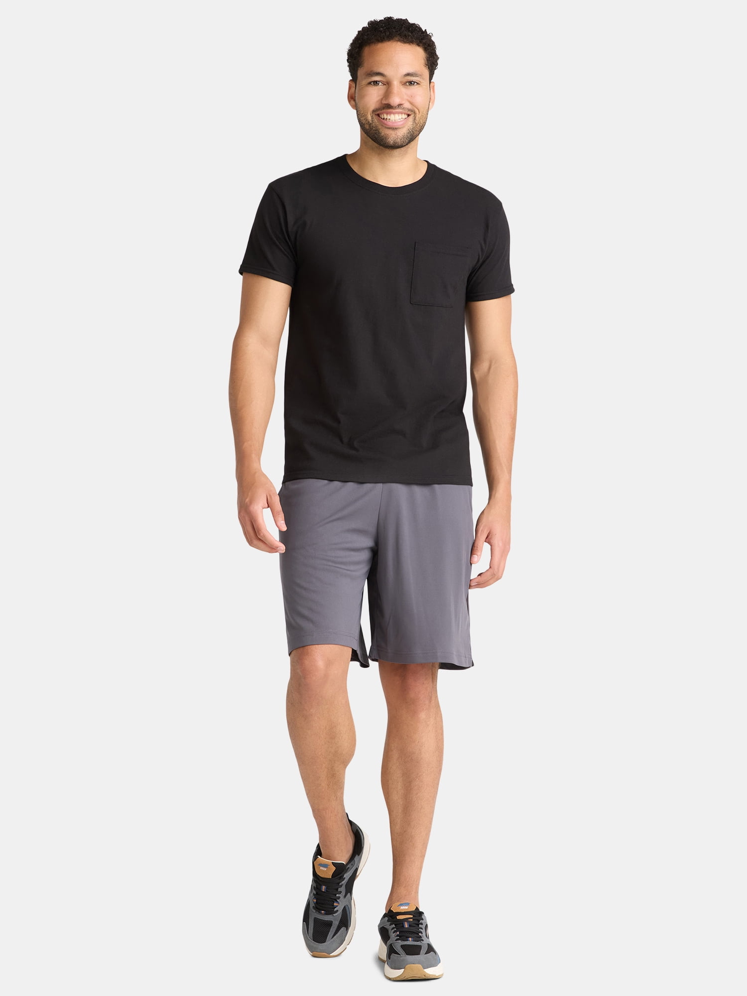 Athletic Works Men's and Big Men's Cotton Pocket Tee, 4-Pack, Sizes XS-5XL