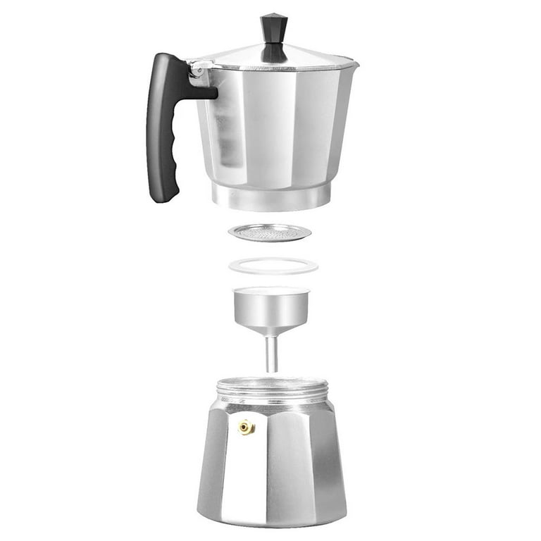 NBLD Mocha Pot Aluminum Coffee Machine Durable and Practical Mocha Coffee  Maker Coffee Machine Stovetop Coffee Makers (Color : Stainless Steel, Size  
