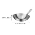 thumbnail image 2 of Miangastore 1pc Stainless Steel Single Handle Wok Practical Wok Kitchen Utensil (Silver), 2 of 8