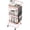 Pink, variant on 3 Tier Metal Utility Rolling Cart with Table Top and Side Bags, Tray Storage Organizer Wheels, Art Craft 4 Hooks for Kitchen Bathroom Office Living Room