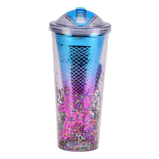 Vaso de viaje, taza de café con , botella de agua con purpurina Glamour de doble pared de plástico para niños, tazas de café con y de Estilo G Sunnimix Vaso de glamour