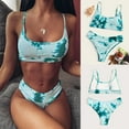 thumbnail image 2 of Plus Size Swimsuit Women Sexy Tie-Dye Pattern Top With Panty Bikini Set Swimmear, 2 of 5