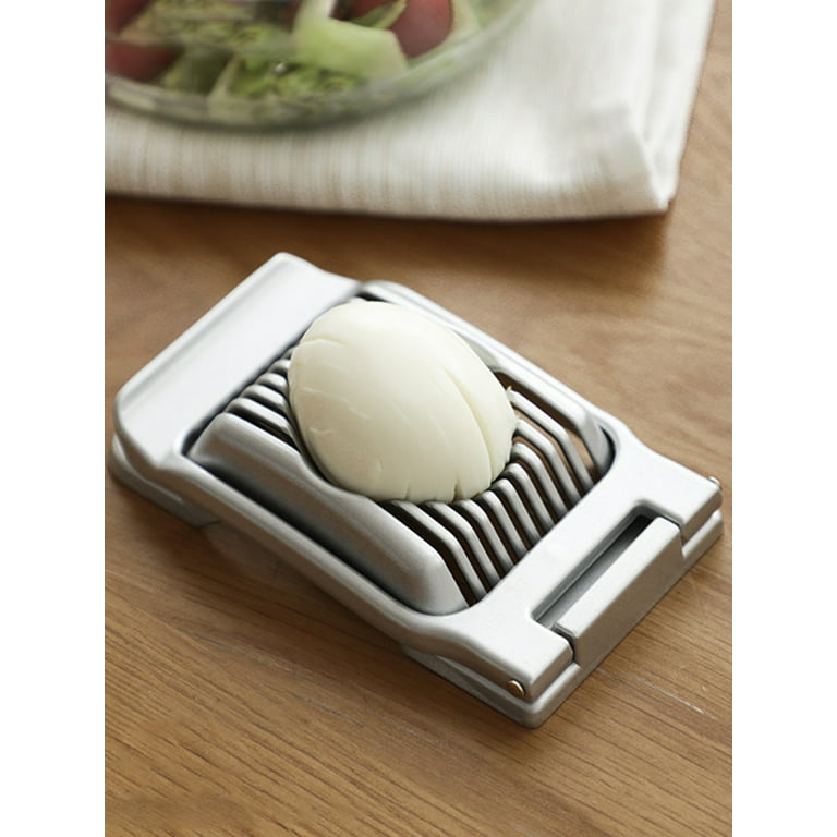 Egg Slicer for Hard Boiled Eggs Heavy Duty Aluminium Egg Cutter with Stainless S