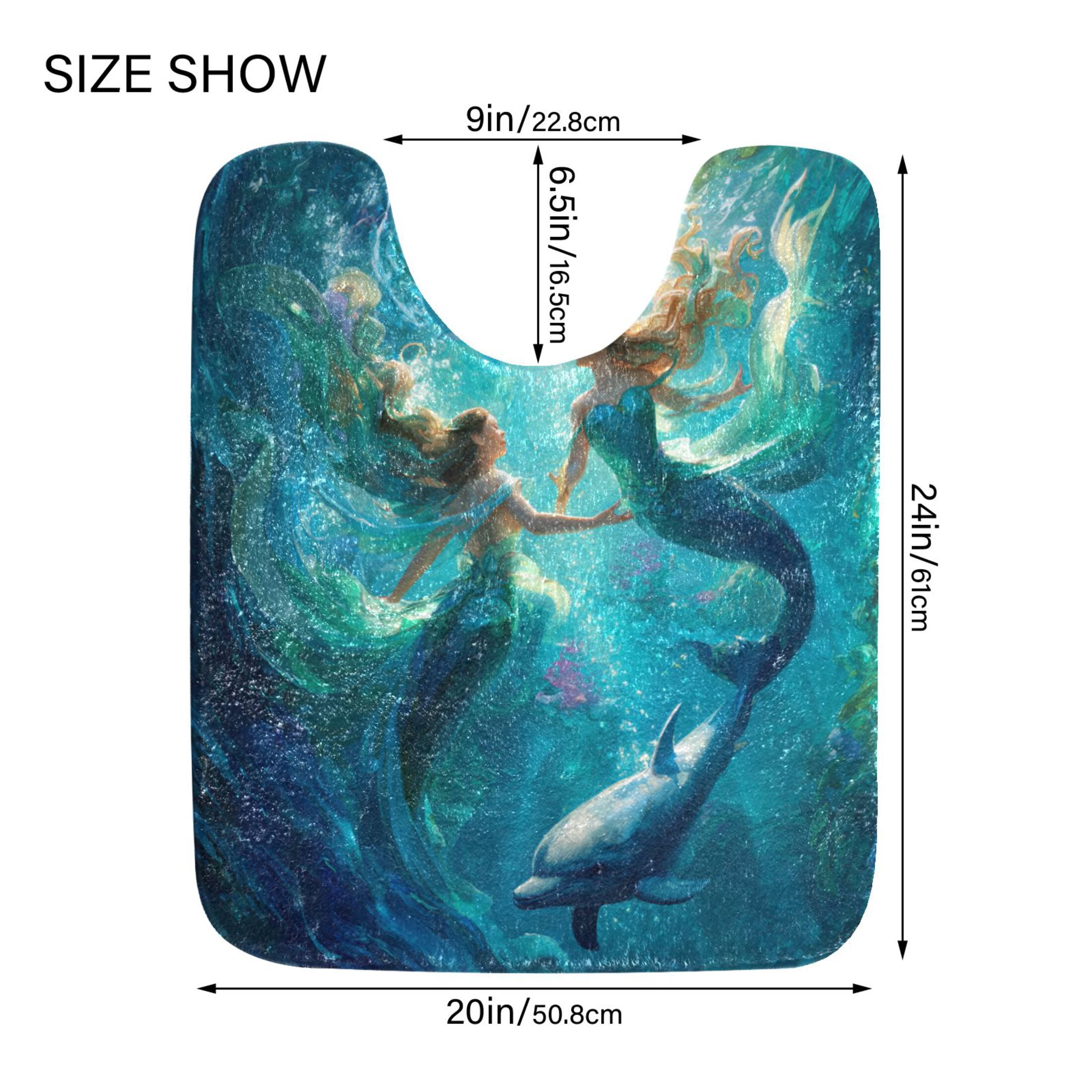 RMDQTR 2PCs Bathroom Rugs Set Plush Toilet Base Mat 16" × 24" Bath Mat and 20" × 24" U Shape Soft Rugs Non Slip Absorbent