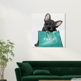 thumbnail image 2 of Wynwood Studio Canvas Blue Frenchie Paris Fashion and Glam Lifestyle Wall Art Canvas Print Blue Teal 30x30, 2 of 3