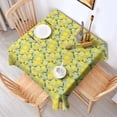 thumbnail image 2 of Yellow Lemon Fruit Slices LightGreen Pattern Square Tablecloth,Waterproof Square Table Cover,Wipeable Spillproof Washable Table Cover for Home Kitchen Party Decor 52"x52"(132x132cm), 2 of 6