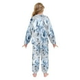 thumbnail image 3 of Fluffy Pajamas Set Fuzzy Winter Warm Pj Sets Pullover Tops and Long Pants White Floral Pattern X-Small, 3 of 8