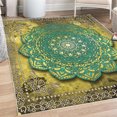 thumbnail image 1 of Ethnic Decorative Rug, Mystic Mandala Culture Karma Calmness and Harmony Boho Design, Quality Carpet for Bedroom Dorm and Living Room, 6 Sizes, Turquoise Beige, by Ambesonne, 1 of 4