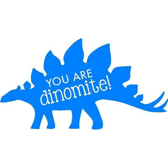 Stegosaurus Dinosaur Wall Decal - "You are dinomite" Quote for Bedroom Walls - 20"x15" - Dino DÃ©cor for Boy's Room