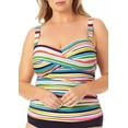 thumbnail image 2 of Anne Cole PAINTED SKY STRIPE MULTI Plus Size Bandeau Tankini Swim Top, US 16W, 2 of 4