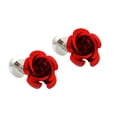 thumbnail image 1 of Gemelos de flor rosa de lujo San Valentín Amor Gemelos de fiesta de bodas rojo Sunnimix Gemelos de latón, 1 of 8