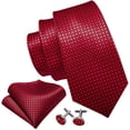 thumbnail image 2 of Set de corbata Barry.Wang de seda a cuadros con gemelos, 150 x 8,5 cm, 2 of 5