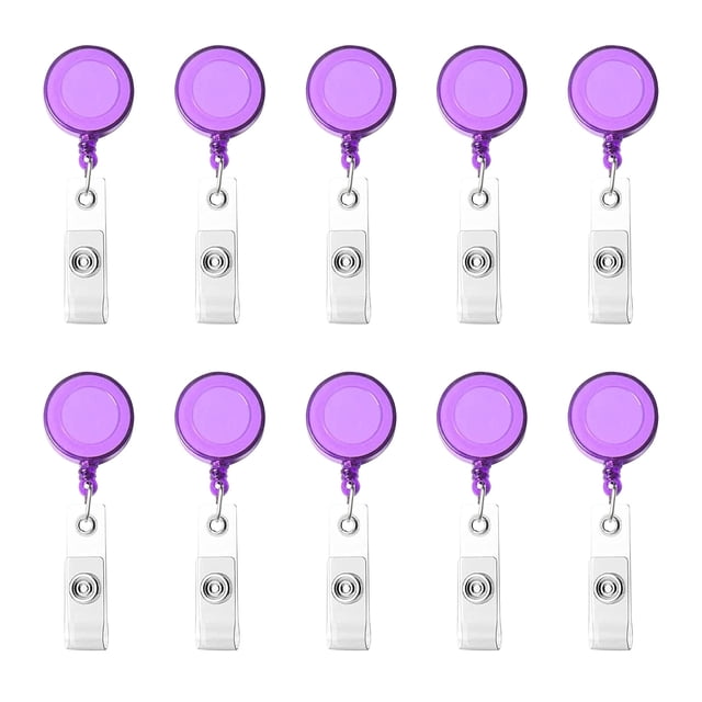 Vaidha 10Pc Retractable Badge Badge Scroll ID Card 10 Colors