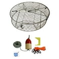 thumbnail image 1 of KUFA 28"Stainless Steel Crab Trap with Zinc Anode & Accessory Kit (100' Lead CoreRope, Clipper,Harness,Bait Case & 11" Red/White Float), 1 of 1