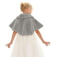 thumbnail image 4 of Quaouag Flower Girl Cozy Faux Fur Bolero Shrug Shawl Wraps Princess Cape, 4 of 4