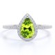 thumbnail image 1 of JeenMata Anillo de Compromiso con Piedra Natal de Agosto de Corte Pera de 1 Quilate - Anillo de Bodas - Halo - Pavé - Promesa - Baño de Oro Blanco de 18 K sobre Plata, 1 of 6