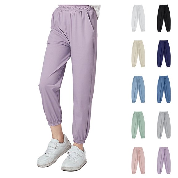 Asxite Toddler Casual Loose Sweatpants Winter Pants Solid Breathable 3-12 Y