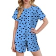 thumbnail image 1 of Kids Girls Fashion Cute Print Loose Short Sleeve Top Shorts Set Homewear Set, 1 of 8
