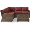 thumbnail image 3 of Crosley Furniture Bradenton Ensemble Sectionnel de Patio en Tissu 4 Pcs, Rouge Sangria, 3 of 11