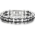 thumbnail image 1 of Pulsera masculina de acero inoxidable de dos tonos para hombre - Pulsera de cadena para bicicleta y motocicleta, 1 of 4