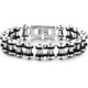 thumbnail image 1 of Pulsera masculina de acero inoxidable de dos tonos para hombre - Pulsera de cadena para bicicleta y motocicleta JM, 1 of 4