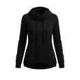 thumbnail image 4 of cocolona Womens Trendy Cowl Neck Hoodies Long Sleeve Tunic Casual Pullover Drawstring Sweatshirts Fall Solid Color Tops, 4 of 6