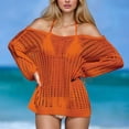 thumbnail image 3 of Beach Coverups for Women 2026 Beach Swim Cover Up Gold Strapless Beach Cover Up Dress with Hollow Out Crochet Detailing for and Holiday Wear, 3 of 5