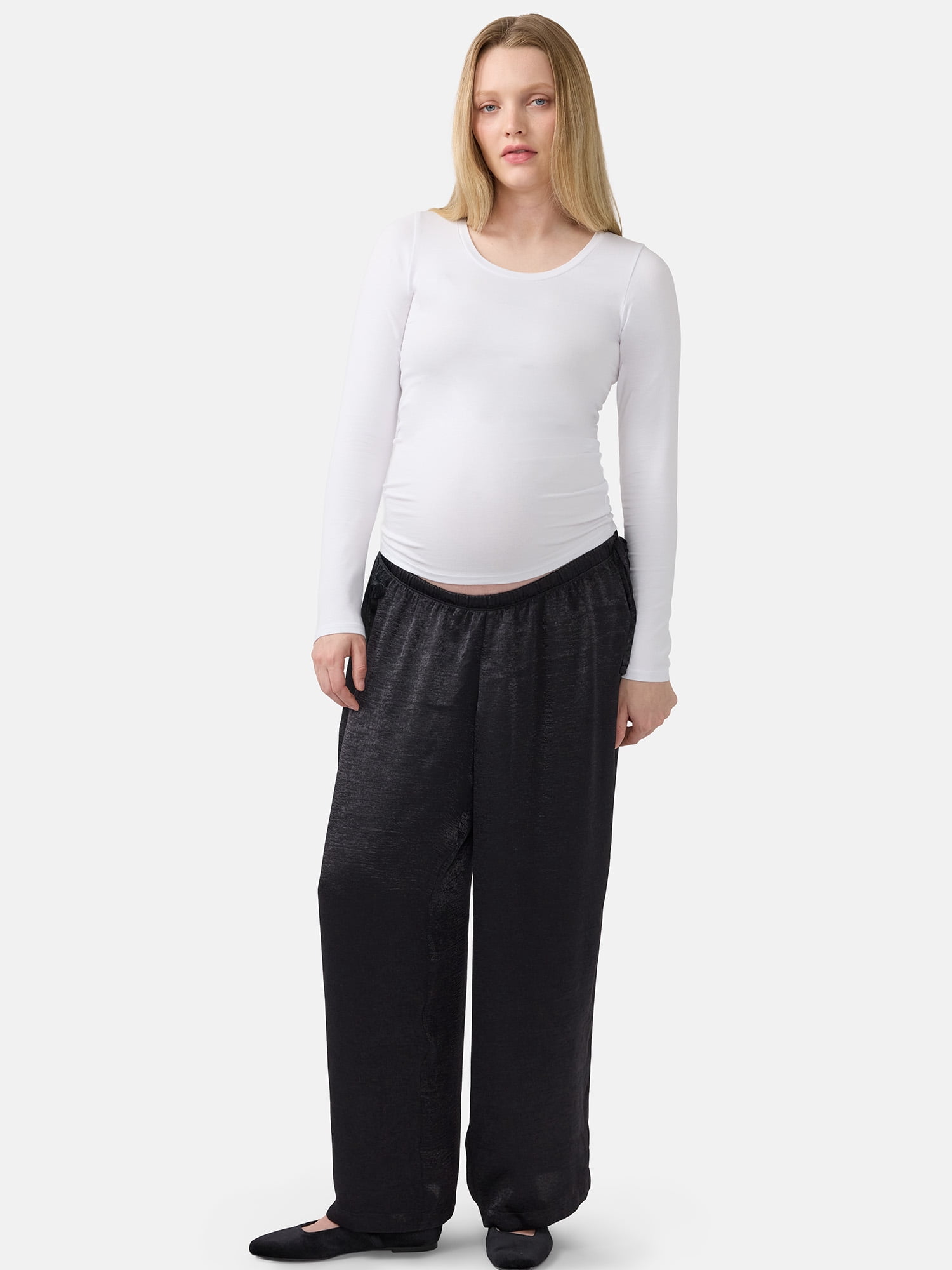 Ingrid & Isabel For Every Belly Women’s Maternity Under the Belly Drape Pants, Sizes S-XXL