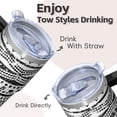 thumbnail image 4 of 20oz Travel Tumbler Bohemian Pattern, Double Wall Insulated Stainless Steel Mug with Handle, Leak-Proof Lid, Straw, Unique Gift, 4 of 5