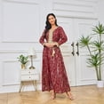 thumbnail image 1 of robe Femme Col en V Ajustée Tissu Estampage à Chaud Mode Haut de Gamme (Rouge, TG), 1 of 5