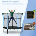 thumbnail image 4 of Soozier Trampoline pour Enfants de 64 Pouces avec Filet de Protection pour Intérieur/extérieur, Bleu, 4 of 9
