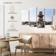 thumbnail image 4 of Elephant Stock Seaside Stone Stack Wall Art - Horizontal Multi Panel Canvas - Living Room Wall Decor - Wellness Multi Panel - Gray And Blue Decor - 75" x 48", 4 of 4