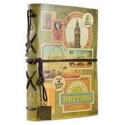 leather bound journal vintage leather notebook antique writing journal handmade leather bound notebook, best gift for art sketchbook, travel diary & notebooks to write in(a6,stamp)