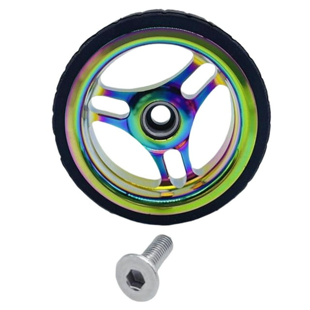 Rodillo para ruedas traseras de bicicleta plegable Easy Wheel, piezas de reparación Easywheel para rueda de empuje color galvanoplastia