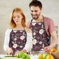 thumbnail image 5 of Pioneer Flower Floral Print Pattern Apron-Garden Aprons for Women with Pockets-Cotton Linen Waterproof Kitchen Cooking Gardening Aprons Adjustable for Kitchen,Cooking,BBQ and Salon 33x27 Inch, 5 of 7