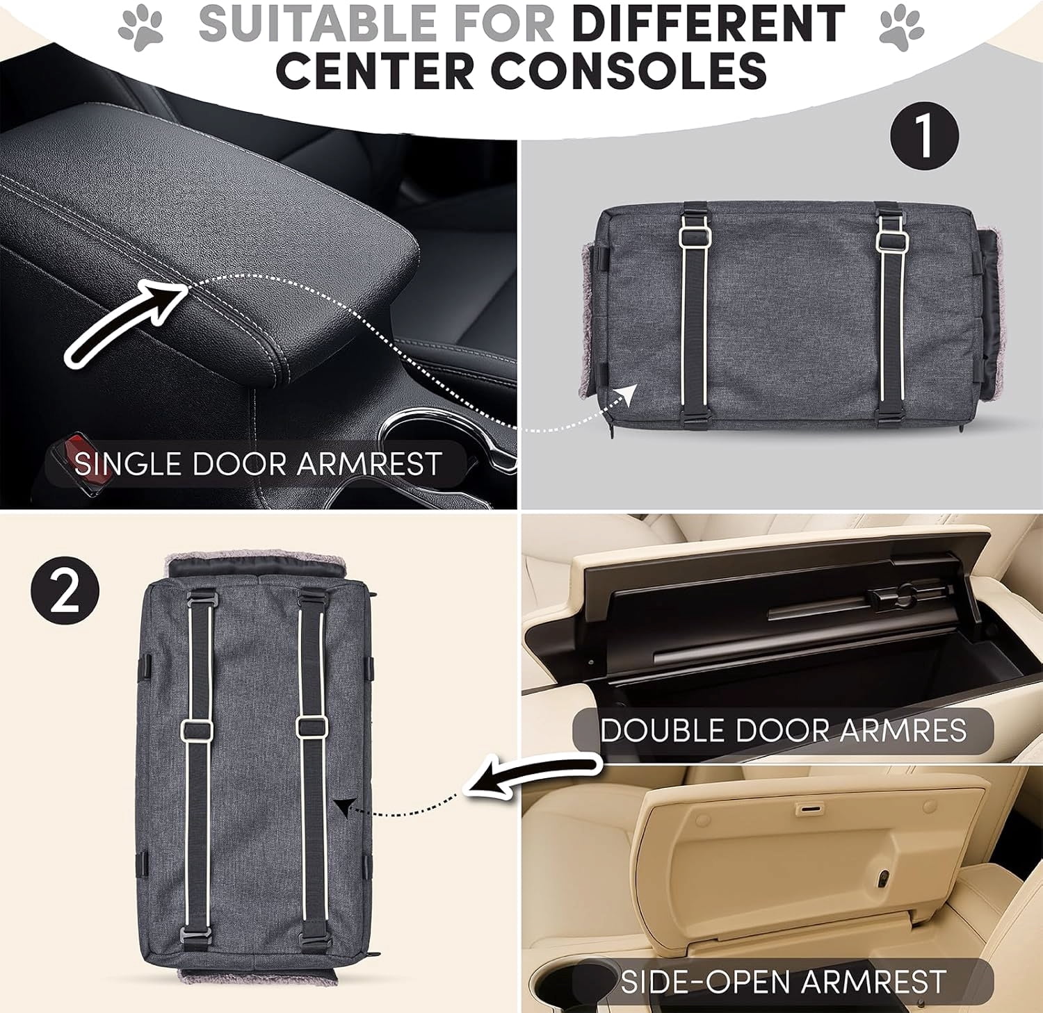 Comfort Pet Car Seat for Small Dogs and Cats in Grey with Safety Features