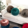 thumbnail image 5 of Velvet 15-Inch Round Decorative Pillow for Couch Décor (Grey), 5 of 6