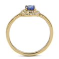 thumbnail image 2 of 0.37 Carat Genuine Tanzanite and White Diamond 14K Yellow Gold Ring QJ Model, 2 of 3