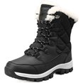 thumbnail image 1 of JFBUJC Bottes d'Hiver Imperméables pour Femmes Bottines Chaudes en Fourrure Isolée Lacets Courtes Chaussures d'Intérieur et d'Extérieur, 1 of 5