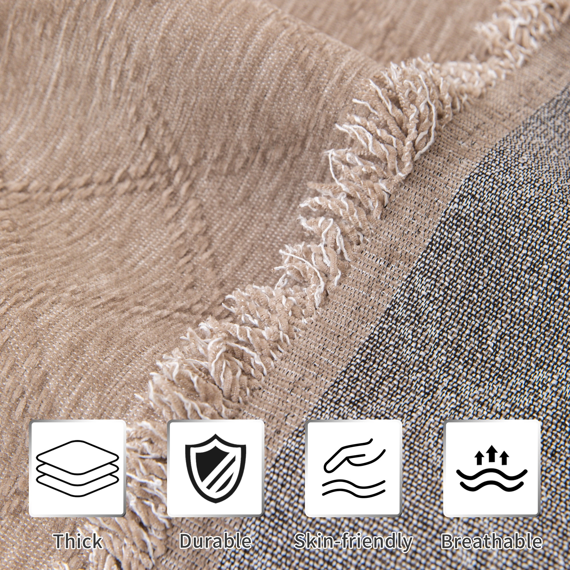 Smuge Sofa Cover, Sofa Slipcovers Couch Covers Protector 3 Cushion Throw Sofa Towel for L Shaped Couch Suitable for All Seasons (71"x 134", Light Coffee)