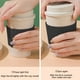 thumbnail image 4 of Vaso De Plástico Taza de café de paja de trigo negra con tapa y varilla para remover, a prueba de fugas, con aislamiento térmico para bebidas calientes (1 unidad) Rkxzt, 4 of 8