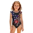thumbnail image 3 of Grblisyd 4th of July Girls Swimsuit American Flag Crew Neck Flutter Sleeve Swimwear Beach Quick Dry Independence Day Bathing Suit for Kids 7-8 Years, 3 of 6